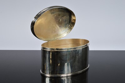 Lot 373 - A George V silver oval box by HA