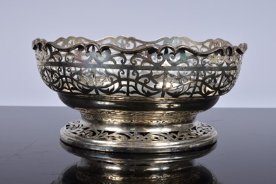 Lot 375 - A George V silver pierced footed bowl by W.A