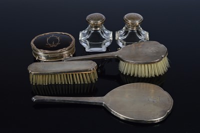 Lot 380 - A group of six dressing table items