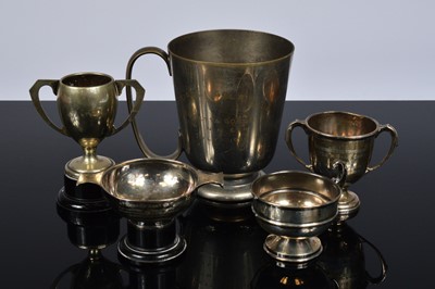 Lot 387 - Five silver and silver plated trophy and presentation items