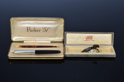 Lot 416 - Two Parker pens and a watch