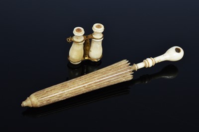 Lot 433 - Two Victorian carved bone stanhopes