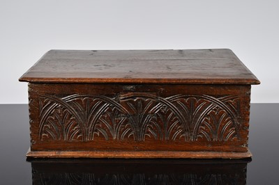 Lot 495 - An 18th century and later oak Bible box