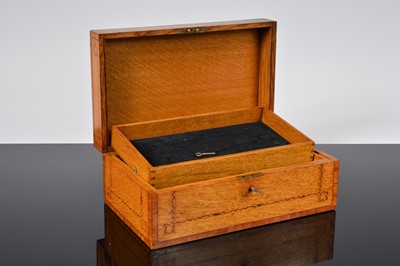 Lot 496 - A late 19th century or early 20th century oak and inlaid box