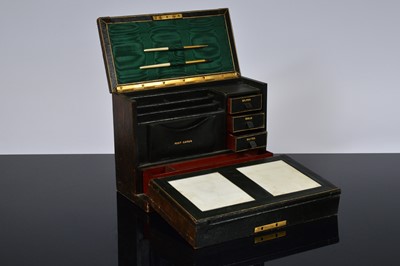 Lot 497 - An Edwardian leatherette writing box