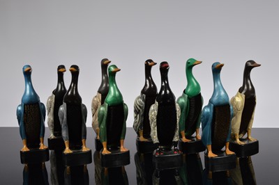 Lot 506 - A collection of ten mid Century plastic duck clothes brushes