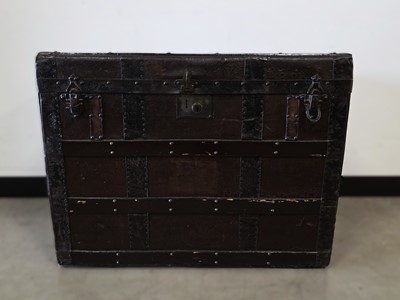 Lot 513 - An Iron Bound Edwardian Travel/Cabin Trunk