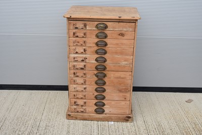 Lot 523 - Edwardian Pine Egg Storage/Collectors Chest of Drawers