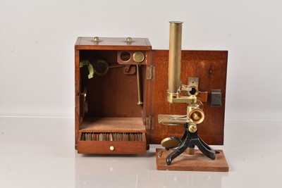Lot 27 - A Vintage Brass Microscope