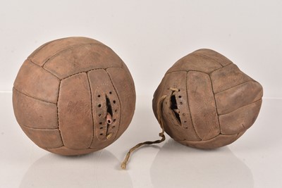 Lot 123 - Two Vintage Leather Footballs