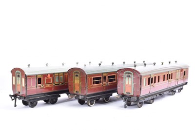 Lot 804 - A rake of Three Bing (for B-L) Gauge 1 Midland Railway Coaches