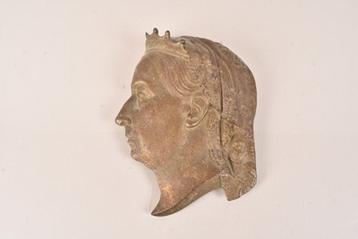 Lot 158 - A cast iron profile of Queen Victoria