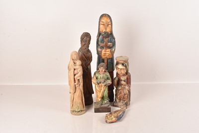 Lot 172 - A 19th Century polychromed carved figure of a Saint