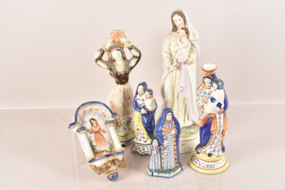 Lot 175 - A collection of Continental Ceramic Religious figures