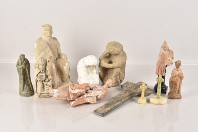 Lot 213 - A selection of Stoneware Religious Figures