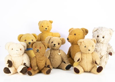 Lot 487 - Eight 1960's synthetic plush Teddy Bears