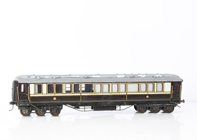 Lot 831 - A mid-20th Century Gauge 1 Painted Wood Twelve-Wheel LNWR Dining Saloon