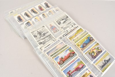 Lot 464 - Pre and Early Post-war Cigarette and Trade Card Motor Car and Motorcycle Private and Racing Themed Sets  (15)