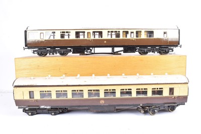 Lot 844 - Two Vintage Kit/Scratch Built GWR Gauge One Coaches