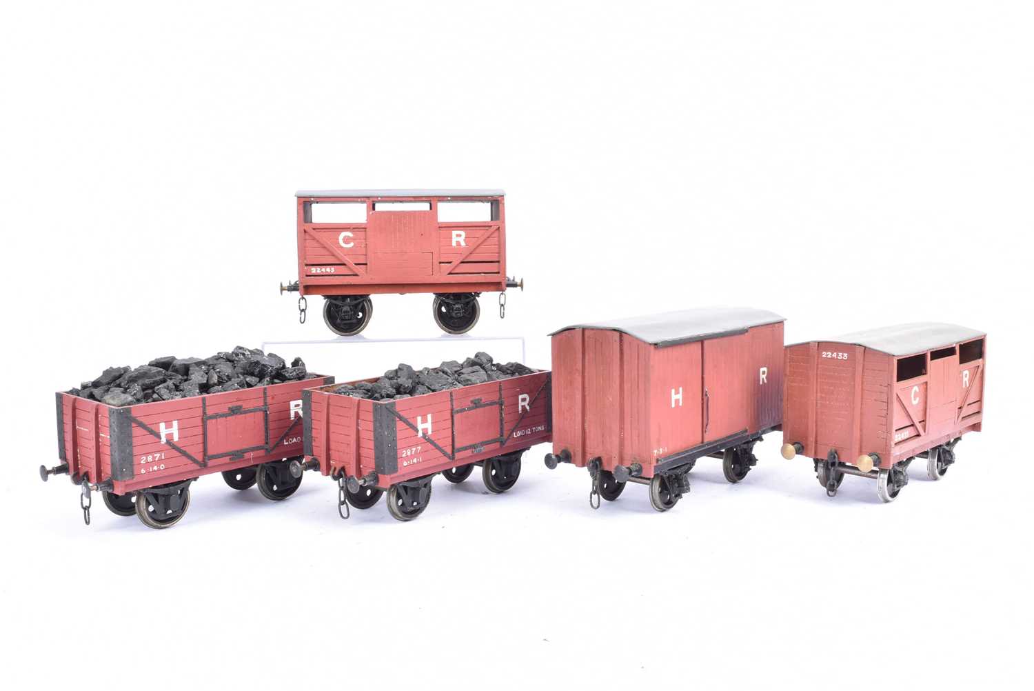 Lot 846 - Scratch built Gauge One Highland Railway and Caledonian Railway Goods Wagons (5)