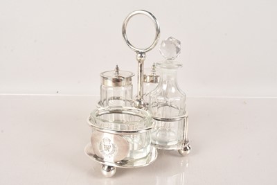 Lot 611 - A Royal Air Force Sheffield Plate Condiment Set by Walker & Hall