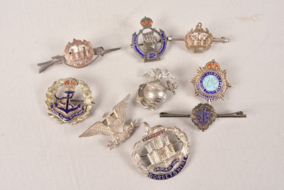 Lot 672 - A collection of Silver and Silver & Enamel Sweetheart Brooches