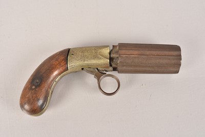 Lot 795 - A 19th Century J R Coopers Patent Six Shot Pepperpot Pistol