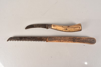 Lot 809 - A late 19th Century Antler Handled Pruning Knife