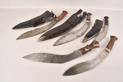 Lot 815 - A selection of five Middle Eastern Hunting Knives
