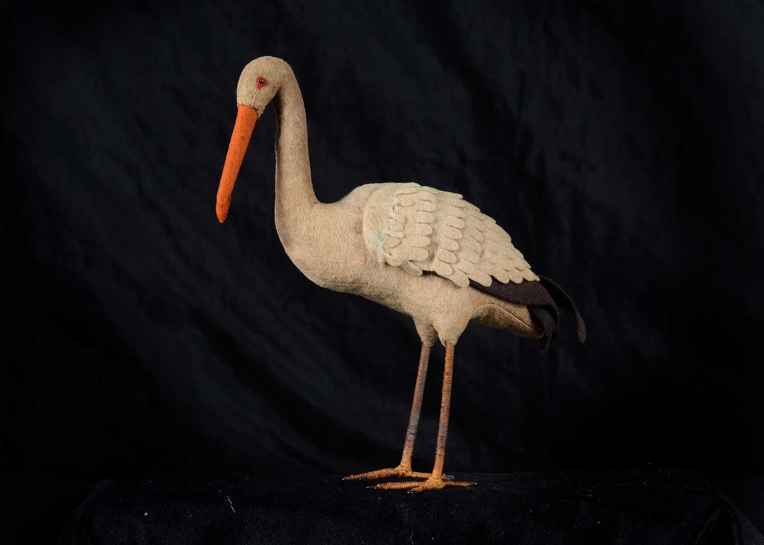Lot 82 - A very rare Steiff pre-button felt Stork, 1892-1896