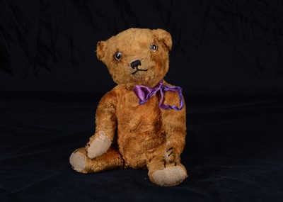 Lot 95 - An 1930s Omega orange artificial silk plush teddy bears