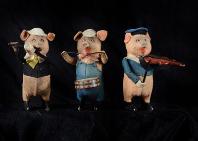 Lot 107 - Schuco clockwork Walt Disney’s Three Little Pigs, 1930s