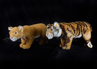 Lot 113 - Two recent Steiff yellow tagged wild cats