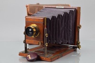 Lot 1 - A J. Lancaster ''The Special Instantograph'' Half Plate Mahogany & Brass Field Camera