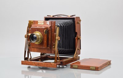 Lot 5 - A Sanderson Half Plate Mahogany and Brass Field Camera