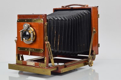 Lot 10 - Thornton-Pickard Triple "Imperial" Extension Half Plate Mahogany & Brass Field Camera