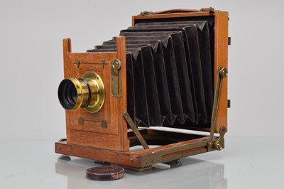 Lot 12 - A Mahogany & Brass Half Plate Field Camera