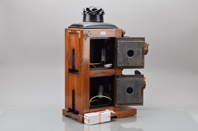 Lot 14 - A Newton & Co. Stereopticon (Biunal) Magic Lantern