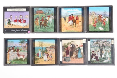 Lot 23 - A Fithteen Newton & Co. 3¼'' Magic Lantern Slide Series of ''The Pied Piper'' By Kate Greenaway
