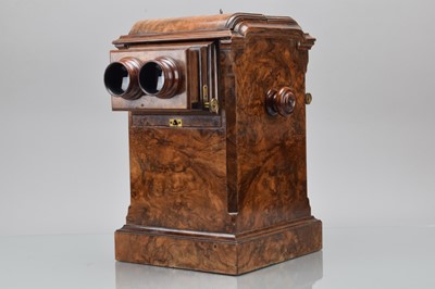 Lot 36 - A Burr Walnut Veneer Double Table Top Stereo Card Viewer