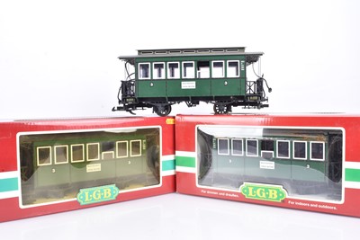 Lot 982 - LGB G Gauge Green Coaches (3)