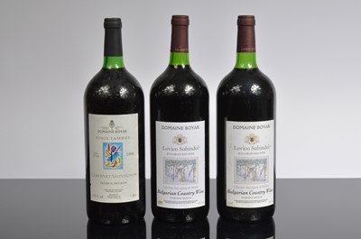 Lot 49 - Three large bottles of Domaine Boyer Bulgarian red wine