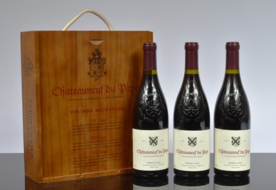 Lot 81 - Three boxed bottles of Perrin & Fils Chateauneuf Du Pape