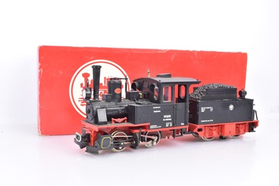 Lot 988 - LGB G Gauge Black Steam Locomotive with Tender