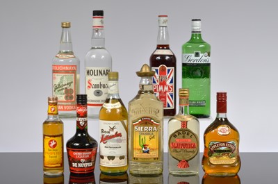 Lot 83 - A mixed collection of ten bottle of spirits