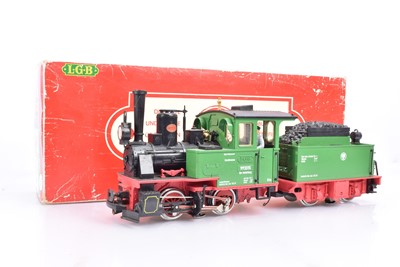 Lot 989 - LGB G Gauge Green Steam Locomotive with Tender