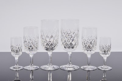 Lot 111 - A collection of c1960s Orrefors Glass "Elisabeth" pattern drinking glasses designed by Ingeborg Lundin