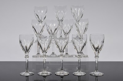 Lot 113 - A set of twelve cut glass goblets
