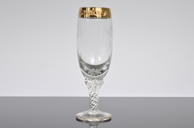 Lot 126 - A set of six Crystal Champagne flute glasses