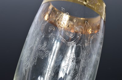 Lot 126 - A set of six Crystal Champagne flute glasses